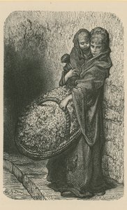 Een vrouw die bloemen verkoopt door Gustave Dore
